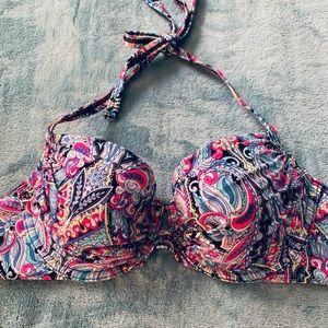 New Victoria Secret Print Bikini Top 34B